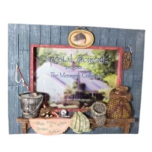 Special Moments Poly Resin Photo Frame Fishing Theme 7” x 5.75”